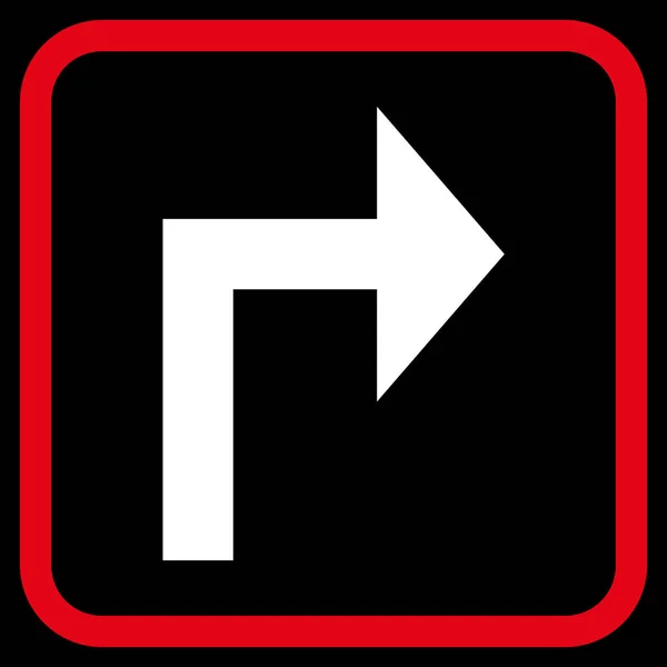 Векторная икона поворота направо в рамке — стоковый вектор