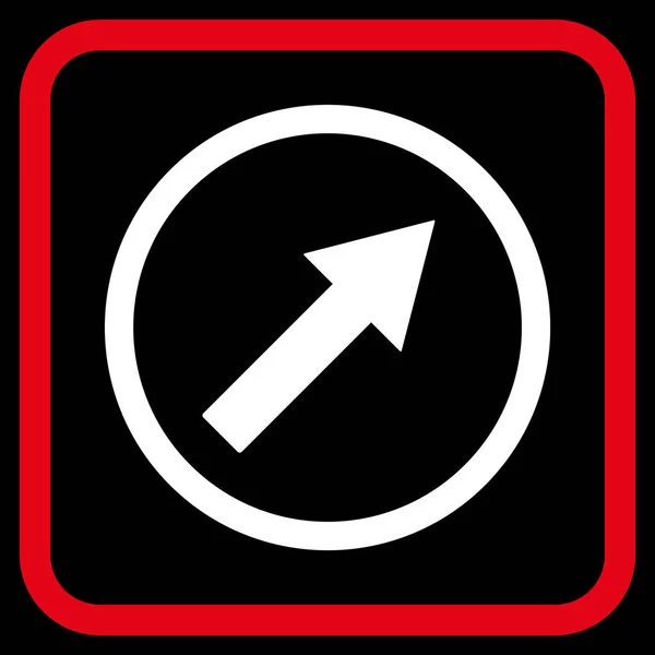 Zaokrąglone strzałki w prawo w górę wektor ikona w ramce — Wektor stockowy