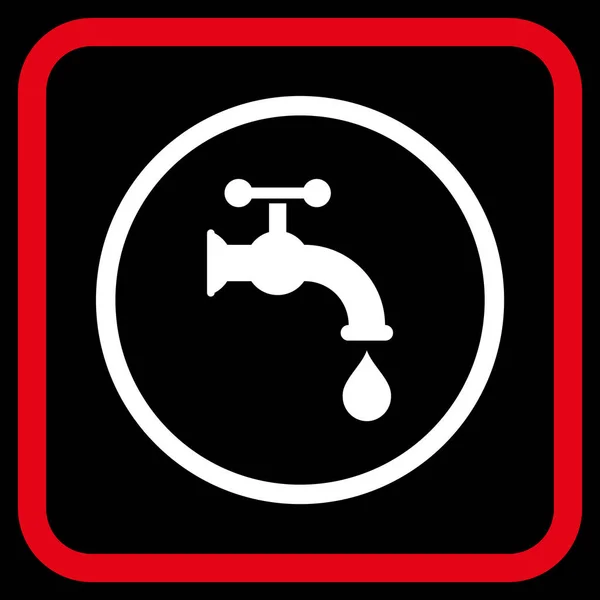 Vector de grifo de agua icono en un marco — Archivo Imágenes Vectoriales