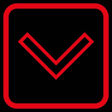 Vektör simgesi bir çerçeve içinde aşağı ok ucu