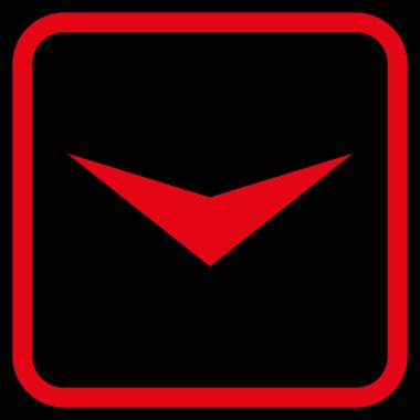 Vektör simgesi bir çerçeve içinde aşağı ok ucu