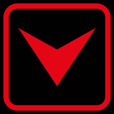 Vektör simgesi bir çerçeve içinde aşağı ok ucu