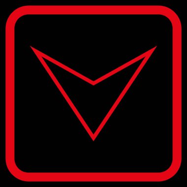 Vektör simgesi bir çerçeve içinde aşağı ok ucu