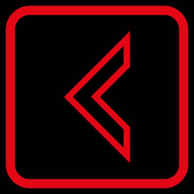 Ok ucu sol vektör simgesi bir çerçeve içinde