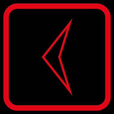 Ok ucu sol vektör simgesi bir çerçeve içinde