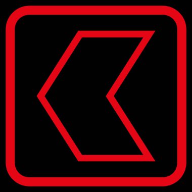 Ok ucu sol vektör simgesi bir çerçeve içinde