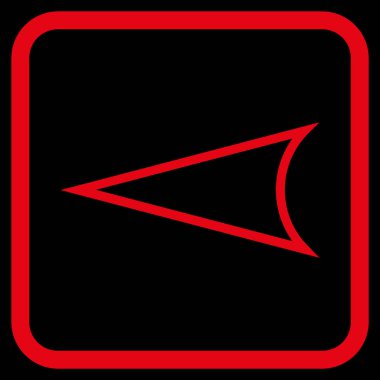 Ok ucu sol vektör simgesi bir çerçeve içinde