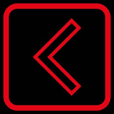 Ok ucu sol vektör simgesi bir çerçeve içinde