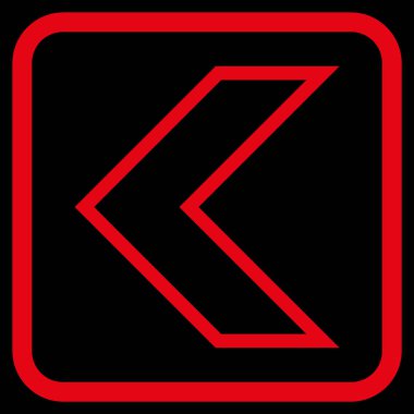 Ok ucu sol vektör simgesi bir çerçeve içinde