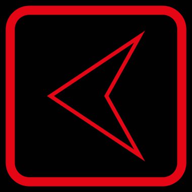 Ok ucu sol vektör simgesi bir çerçeve içinde