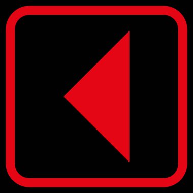 Ok ucu sol vektör simgesi bir çerçeve içinde