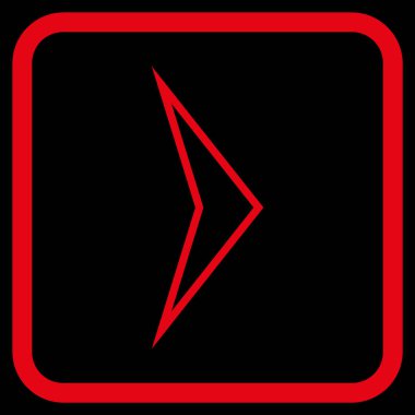 Ok ucu doğru vektör simgesi bir çerçeve içinde