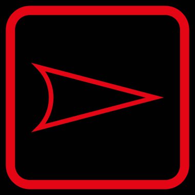 Ok ucu doğru vektör simgesi bir çerçeve içinde