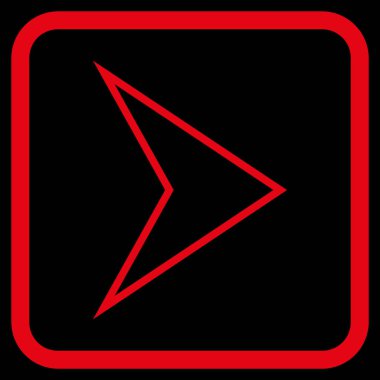 Ok ucu doğru vektör simgesi bir çerçeve içinde