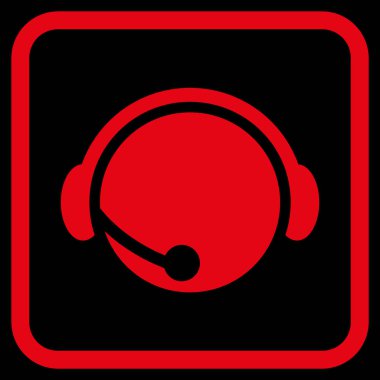 Çağrı Merkezi operatörü vektör simgesi bir çerçeve içinde