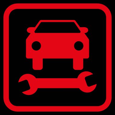 Araba tamir vektör simgesi bir çerçeve içinde