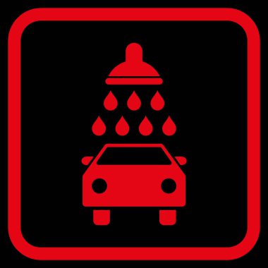 Araba duş vektör simgesi bir çerçeve içinde