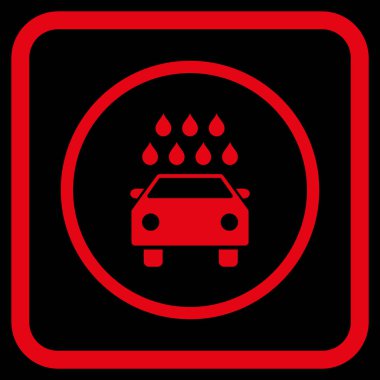 Araba duş vektör simgesi bir çerçeve içinde