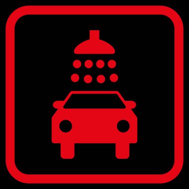 Araba duş vektör simgesi bir çerçeve içinde