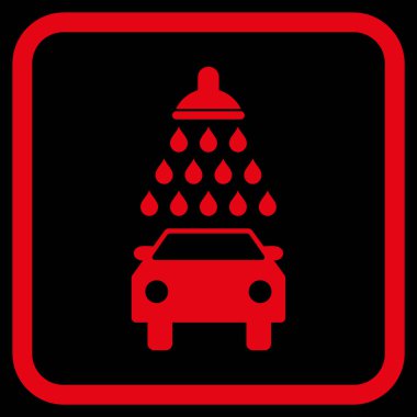 Araba duş vektör simgesi bir çerçeve içinde