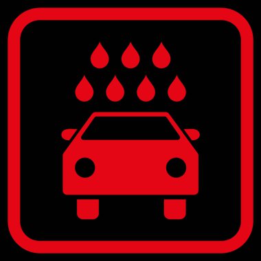 Araba duş vektör simgesi bir çerçeve içinde