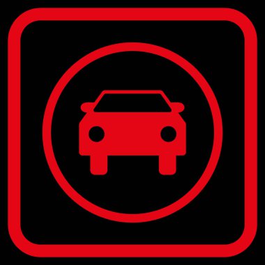 Araba vektör simgesi bir çerçeve içinde