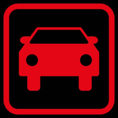 Araba vektör simgesi bir çerçeve içinde