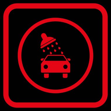 Oto yıkama vektör simgesi bir çerçeve içinde