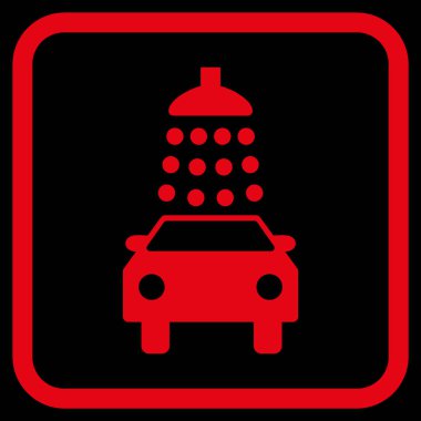 Oto yıkama vektör simgesi bir çerçeve içinde