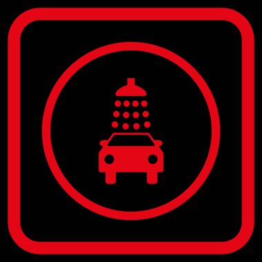 Oto yıkama vektör simgesi bir çerçeve içinde