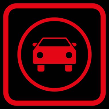 Araba vektör simgesi bir çerçeve içinde