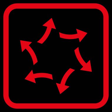 Santrifüj oklar bir çerçeve içinde simge vektör