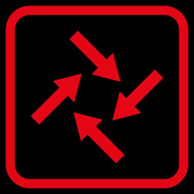 Merkezcil oklar bir çerçeve içinde simge vektör