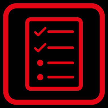 Denetim listesi sayfa vektör simgesi bir çerçeve içinde