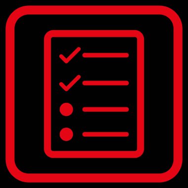 Denetim listesi sayfa vektör simgesi bir çerçeve içinde