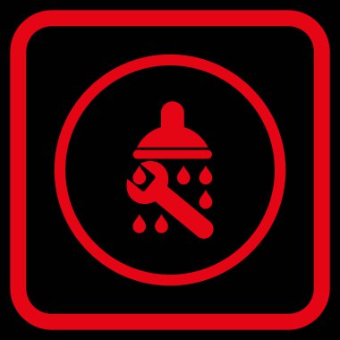 Duş sıhhi tesisat vektör simgesi bir çerçeve içinde