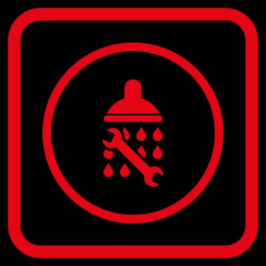 Duş sıhhi tesisat vektör simgesi bir çerçeve içinde