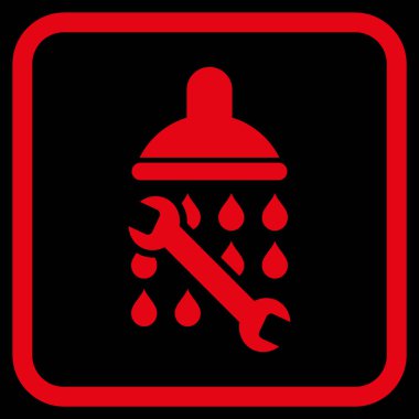 Duş sıhhi tesisat vektör simgesi bir çerçeve içinde