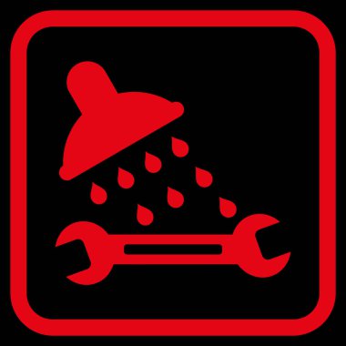 Duş sıhhi tesisat vektör simgesi bir çerçeve içinde