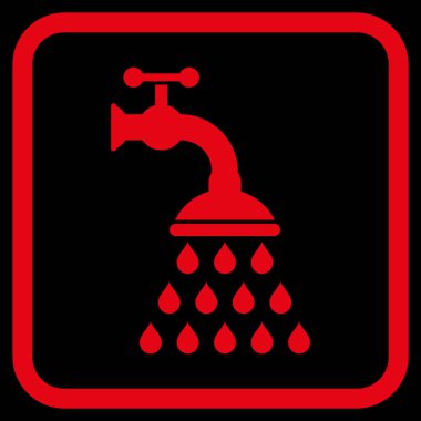 Duş musluk vektör simgesi bir çerçeve içinde