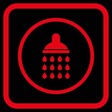 Duş vektör simgesi bir çerçeve içinde