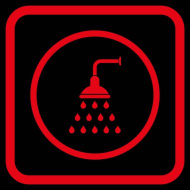 Duş vektör simgesi bir çerçeve içinde