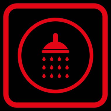 Duş vektör simgesi bir çerçeve içinde