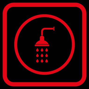 Duş vektör simgesi bir çerçeve içinde