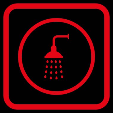 Duş vektör simgesi bir çerçeve içinde