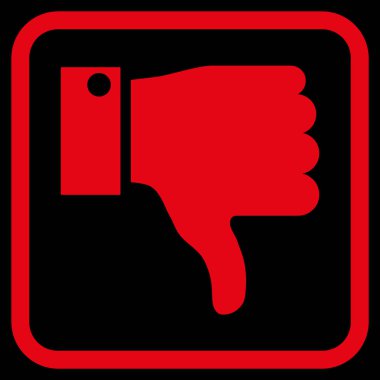 Vektör simgesi bir çerçeve içinde aşağı parmak