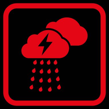 Fırtına bulutları vektör simgesi bir çerçeve içinde