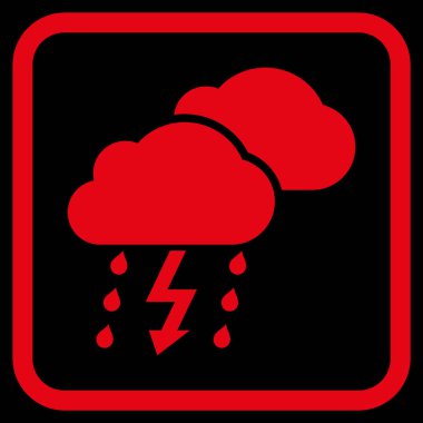 Fırtına bulutları vektör simgesi bir çerçeve içinde