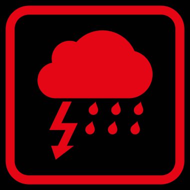 Fırtına vektör simgesi bir çerçeve içinde