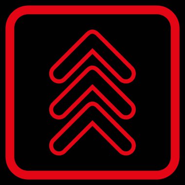 İşaretçi yukarı vektör simgesi bir çerçeve içinde üçlü